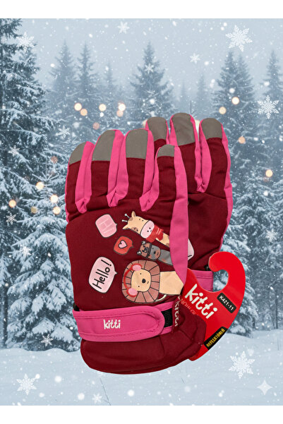 Kitti HEMAY 4-8 YAŞ KIZ ÇOCUK KAR KAYAK KIŞ ELDİVENİ ASTARLI POLARLI SOĞUK GE...