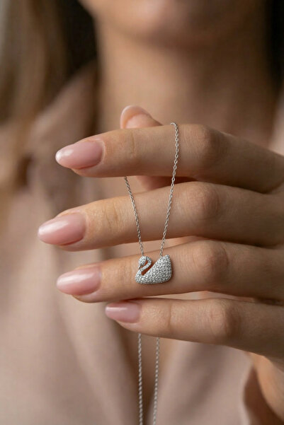 Hertaş 925 Ayar Gümüş Flamingo Detaylı Kadın Kolye