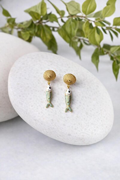 Çelik Balık Figürlü Sallantılı Paslanmaz Küpe