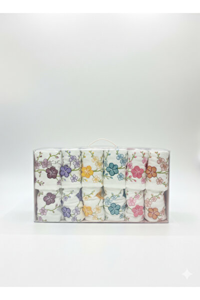 Fiesta Tekstil طقم مناشف مطرزة من 12 قطعة من Analı Kızlı Sude Kadife