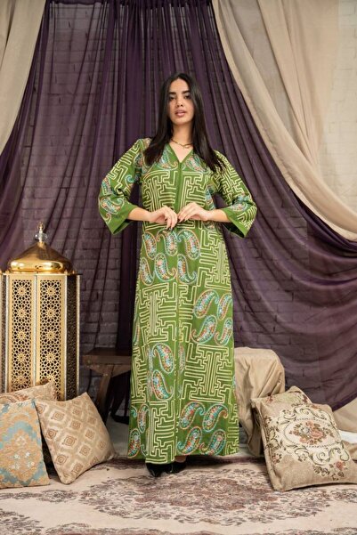 Greenko Embroidered jalabiya with camouflage patterns for Ramadan evenings