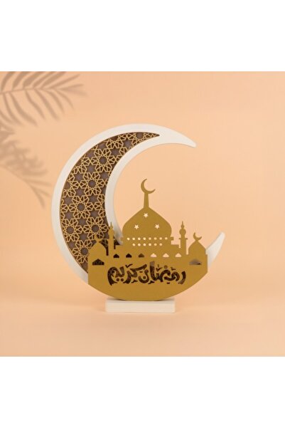 AZAF Decorative wooden Ramadan crescent