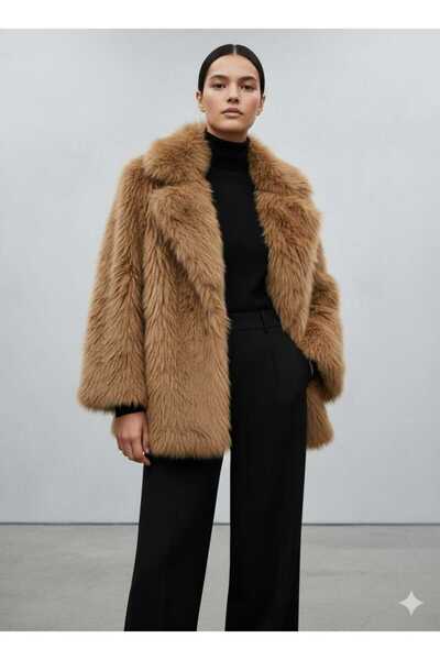 kikiriktekstil Jachetă de blană căptușită supradimensionată pentru femei, hai...