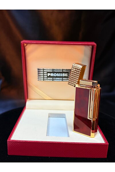 PROMISE LÜKS TASARIM GOLD DETAY ŞIK ÇAKMAK GAZLI MODEL ÖZEL KUTUSUNDA ANLAM V...