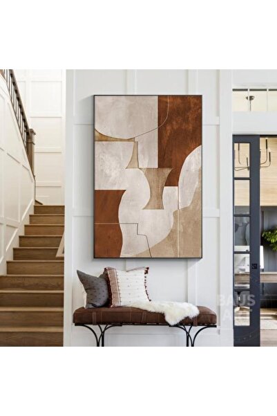 lawhat توازن ترابي – لوحة تجريدية عصرية بلمسة فاخرة مطبوعة على قماش الكانفس