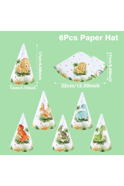 Choice Birthday hat 6pcs Dinosaur Birthday Disposable Tablecloth Birthday Par...