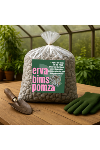 ERVA Beyaz Pomza Taşı - Volkanik Cürüf - Lav Kirigi - 5-15 mm - 50 L ( 25 kg ...