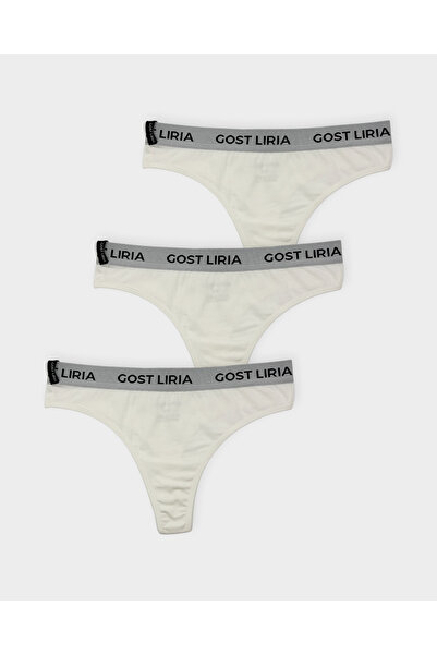 GOST LİRİA Γυναικεία Σλιπ Στρινγκ Ivory Πακέτο 3 τεμαχίων - Εκρού