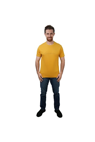 Giordano Men's Slim Fit Cotton Signature Print Tee