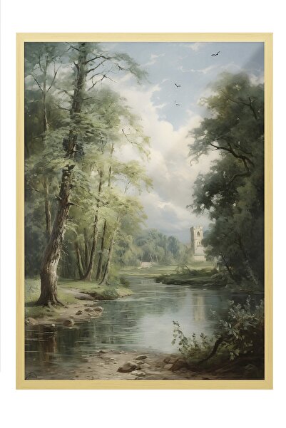 Postifull Tablou vintage, poster cu rama bej, decor de perete vintage