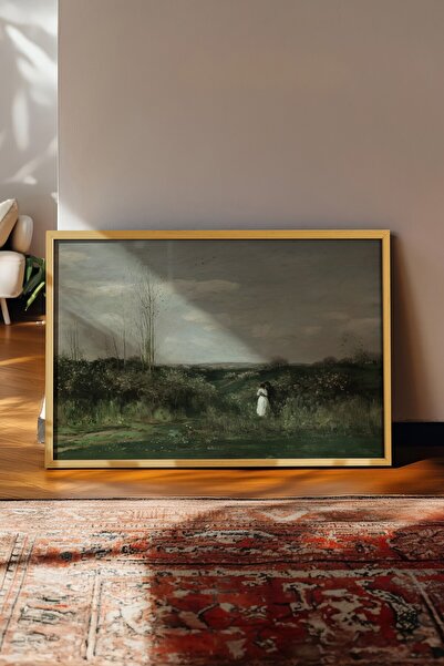 Postifull Vintage slika, poster u bež okviru, vintage zidni dekor