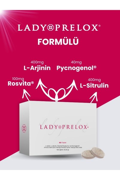 Lady Prelox ®   L-Arginine, L-Citrulline, Rosvita ® , Pycnogenol ®   Nutritional Supplementing Food