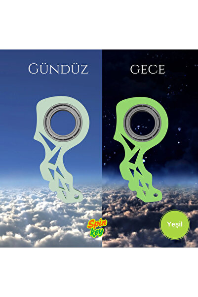 3D Baskı Spinkey Fosforus Stres Çarkı Anahtarlık - Karanlıkta Parlayan Yeşil ...