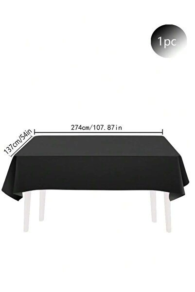 Choice black 137x274cm Disposable Solid Color Tablecloth Birthday Party Weddi...
