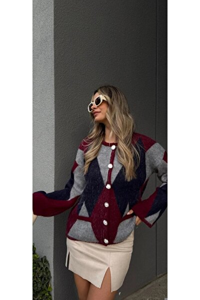 Esperar Women's Popular Oversized Pocketless Feathered Diamond Pattern Trendy...