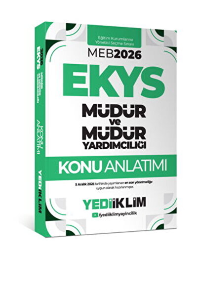 Yediiklim Yayınları 2026 MEB EKYS Müdür Ve Müdür Yardımcılığı Konu Anlatımı