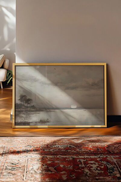 Postifull Vintage slika, poster u bež okviru, vintage zidni dekor