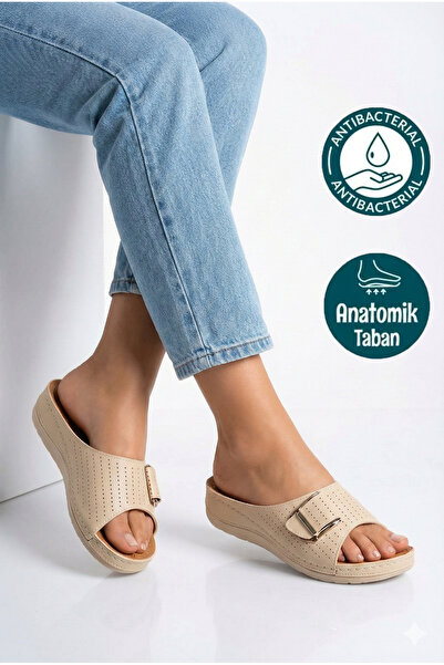 StWenn Women's Buckle Orthopedic Daily Slippers with Light and Comfortable Sole