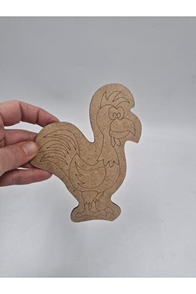 Mu Art Ahşap 10 Pieces Wooden Painting Cute Rooster School DIY Activity Activ...