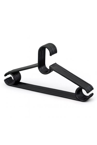 VARLIQ 12 Pieces of Clothes Hangers Plastic a Quality Black Hanger Pants Shirt Hanger