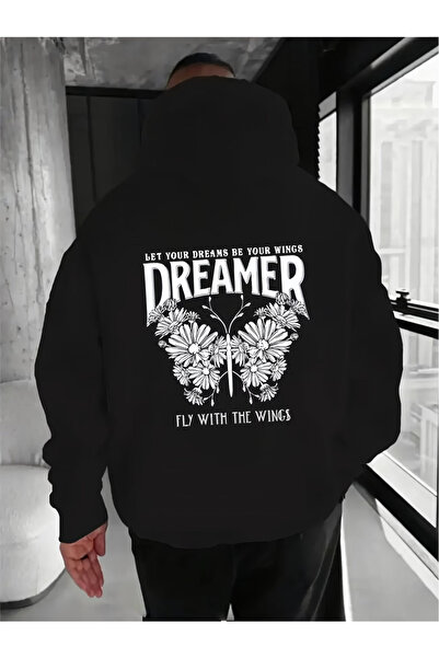 Flow touch أسود مطبوع للجنسين قصة فضفاضة / قصة مريحة أساسية سميكة / سويت شيرت...