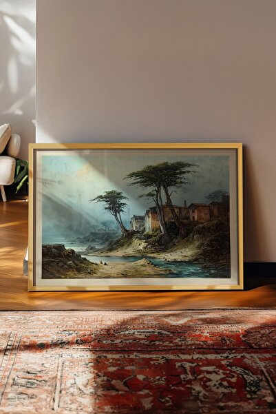 Postifull Tablou vintage, poster cu rama bej, decor de perete vintage