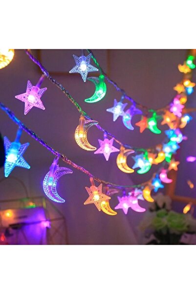 TREN 🌙 Ramazan Özel LED Ay & Yıldız Işık Zinciri12M 60lambali