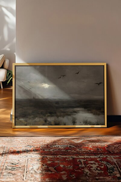 Postifull Vintage slika, poster u bež okviru, vintage zidni dekor