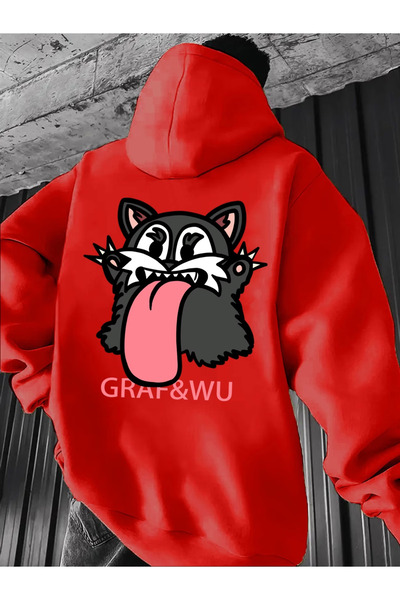 Flow touch Unisex Cat B Printed Sweatshirt Black