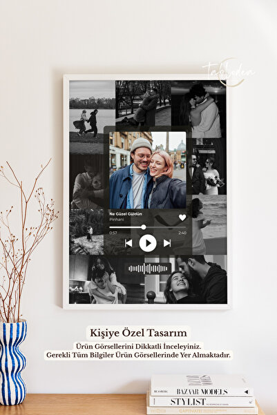 tablodea Kişiye Özel Fotoğraf Tasarımı Spotify Anı Tablosu TD Anlamlı Romanti...