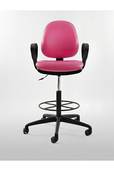 VİZYON SEPET OFİS ÇALIŞMA KOLTUĞU YÜKSEK ÇALIŞMA KOLTUĞU/PEMBE-DERİ