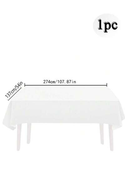 Choice مفرش طاولة أبيض اللون للاستخدام مرة واحدة، مقاس 137 × 274 سم، مناسب لح...