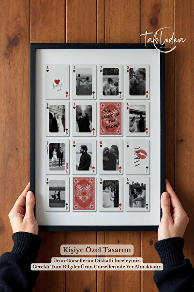tablodea Kişiye Özel İskambil Kartları Fotoğraf Tasarımı Anı Tablosu TD Sevgi...