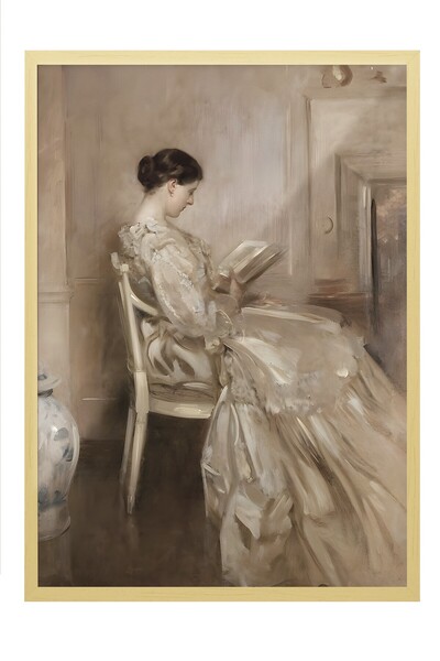 Postifull Vintage slika, poster u bež okviru, vintage zidni dekor