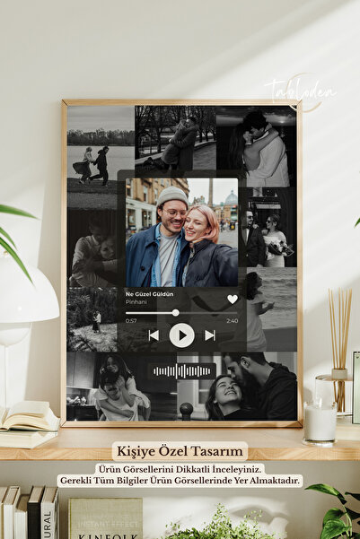 tablodea Kişiye Özel Fotoğraf Tasarımı Spotify Anı Tablosu TD Anlamlı Romanti...