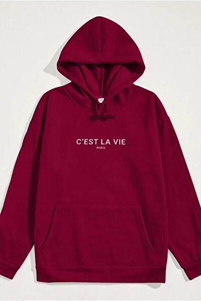 DİVİN Men's Printed Hooded Sweatshirt Oversize Cut 3-Ply Cotton Fabric