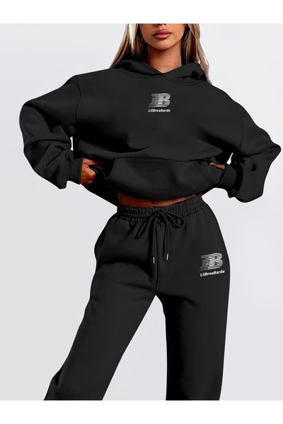 LAYORA Comfortable Fleece Two-Piece Set for Women - Casual Hoodie & Pants