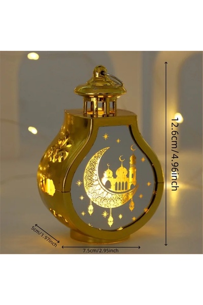 Choice Gold Ramadan Led Lantern Light Eid Mubarak Home Decoration Star Moon O...