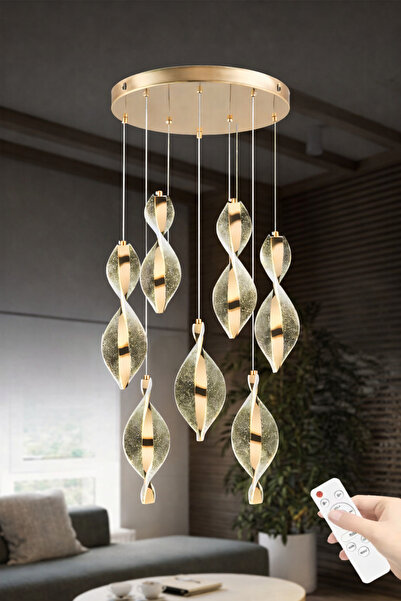 Akgül Mars 7'li Gold Kumandalı Avize