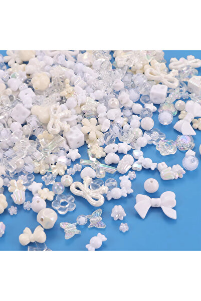 Choice11 White 1bag Mixing Style Candy Color Acrylic Beads For DIY Handmade B...