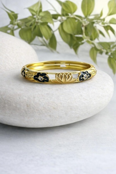 Çelik Lotus Desenli Paslanmaz Bileklik