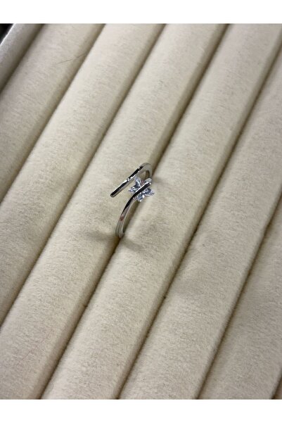 lotusbybuket Vip Model Single Stone Star Detailed Silver Design Ring