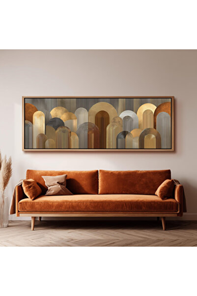 woodhomeworks Tek Parça Gerçek Ahşap Yatay Panorama Çerçeveli Tablo orta çağ ...