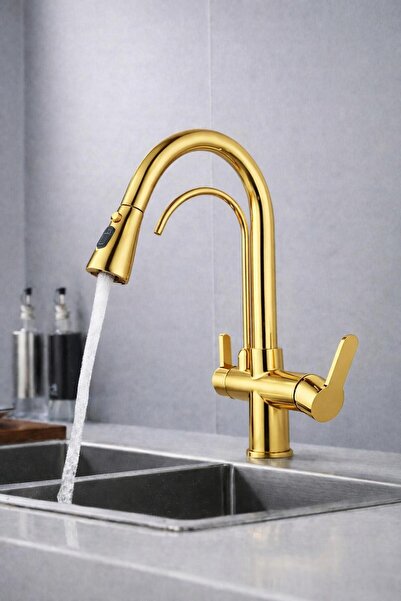 HT PRİMA صنبور مطبخ بتصميم عصري ثلاثي الاتجاهات مع نظام تنقية حلزوني