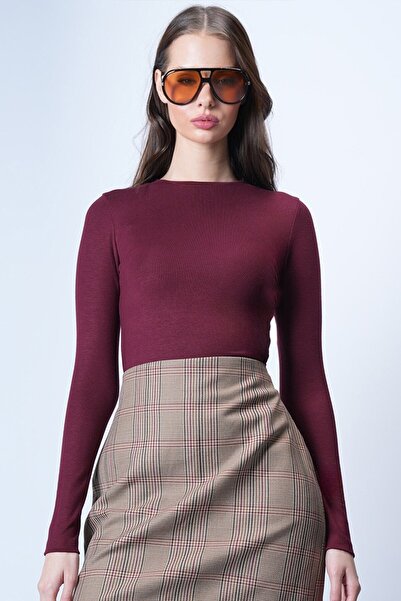 VAGGON Stretch Fabric Long Sleeve Blouse