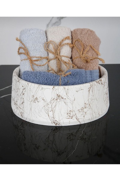 kzygroup Towel Holder with Marble Pattern, Bathroom Organizer