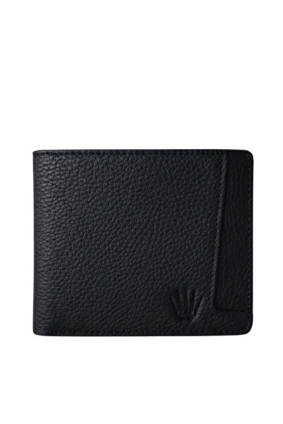 WATCHOFROYAL Craft Black Genuine Leather Wallet Card Holder