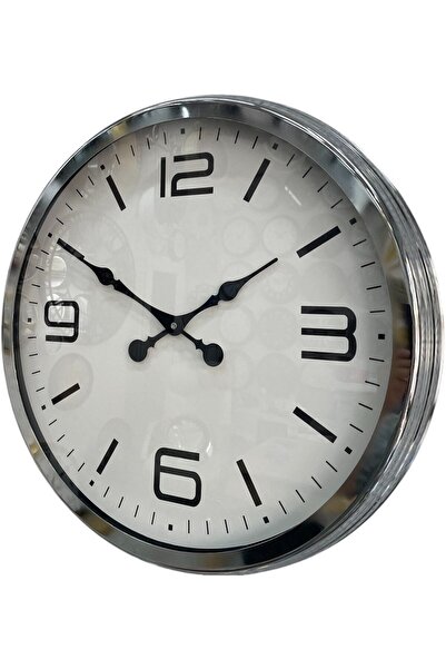 Leyaton ساعة حائط معدنية حديثة من زينتايم كروم مقاس 60 سم LWLHM-RSYT34