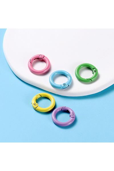 Choice 25mm x 5pcs mixed 04 5Pcs/Lot 21 Colors Metal O Ring Spring Clasp Open...