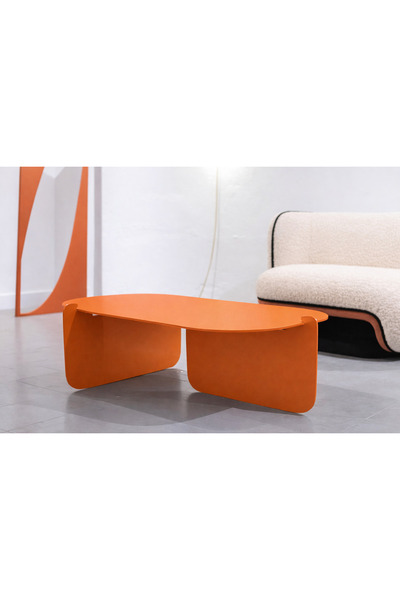 SEVİNÇOĞLU METAL Premium Turuncu Metal Orta Sehpa – 120x75x40 cm | Statik Boy...